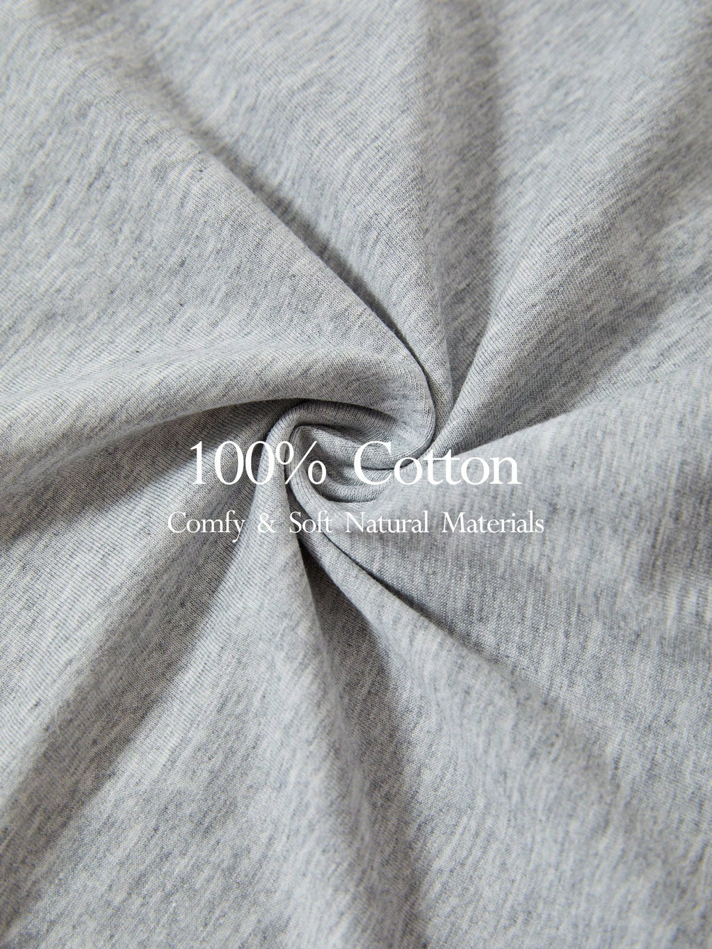 SHEIN Leisure Natural Comfy & Breathable Cotton Pleated Back Solid Brief-Melange Gray Light Grey