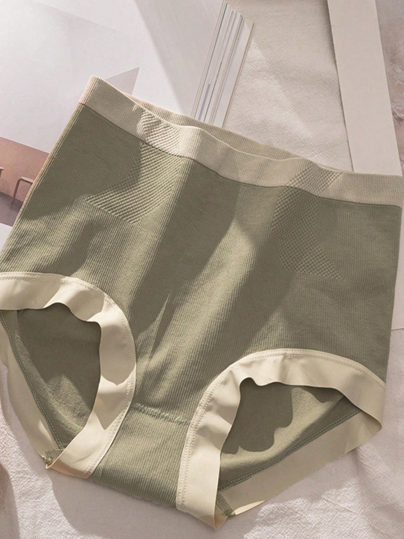 6pcs Women's Seamless High Waist Triangle Panties, Assorted Colors Multicolor