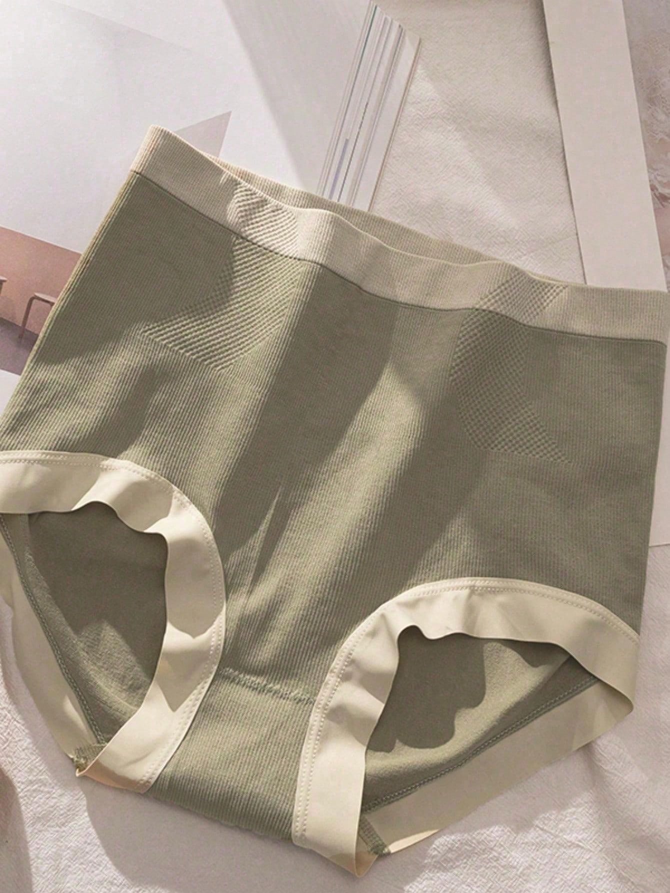 6pcs Women's Seamless High Waist Triangle Panties, Assorted Colors Multicolor