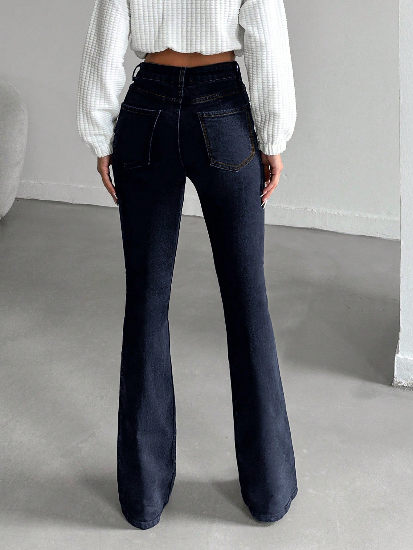 Women's High Waist Stretch Cotton Dark Wash Denim Jeans Dark Wash