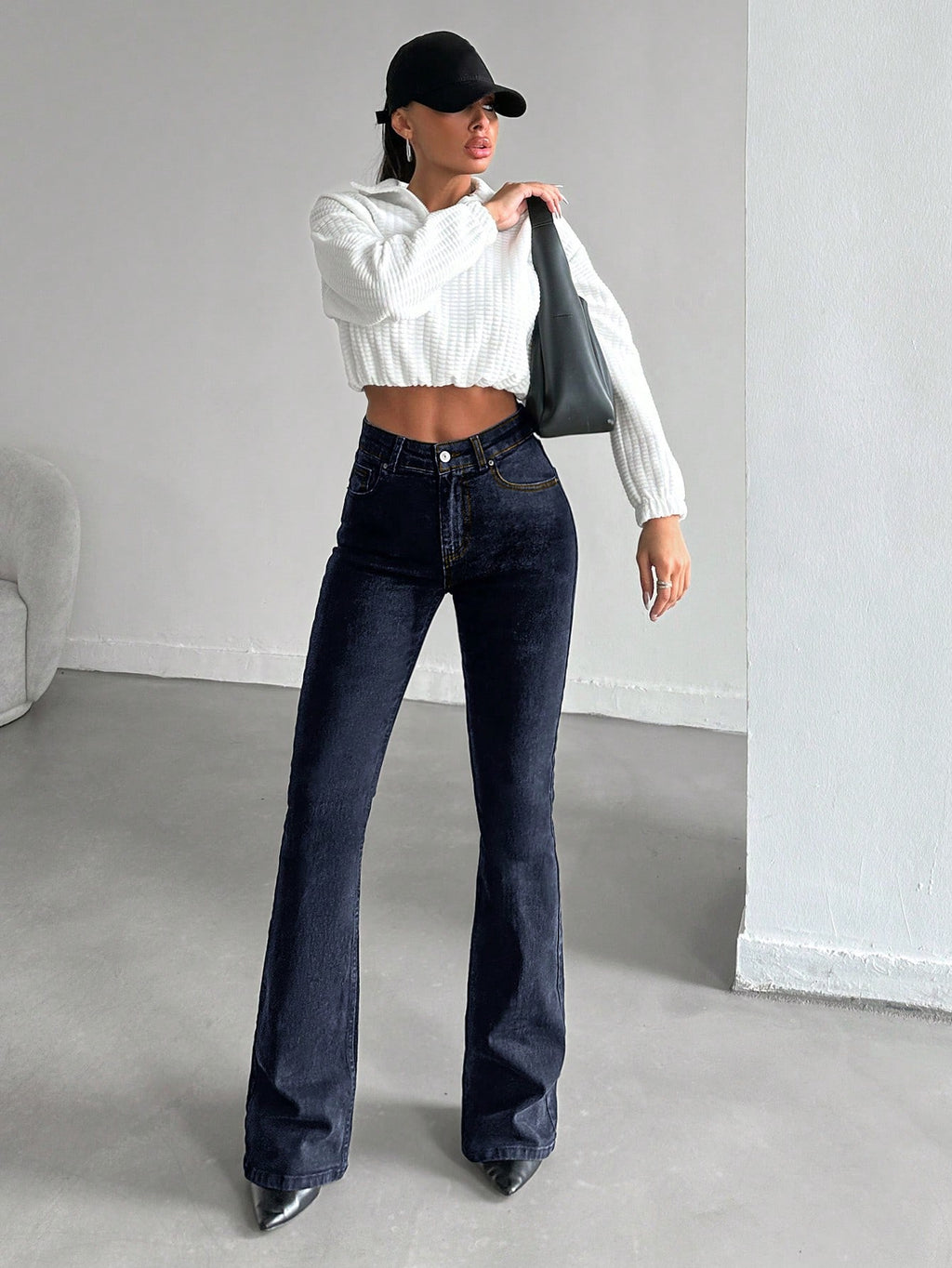 Women's High Waist Stretch Cotton Dark Wash Denim Jeans Dark Wash