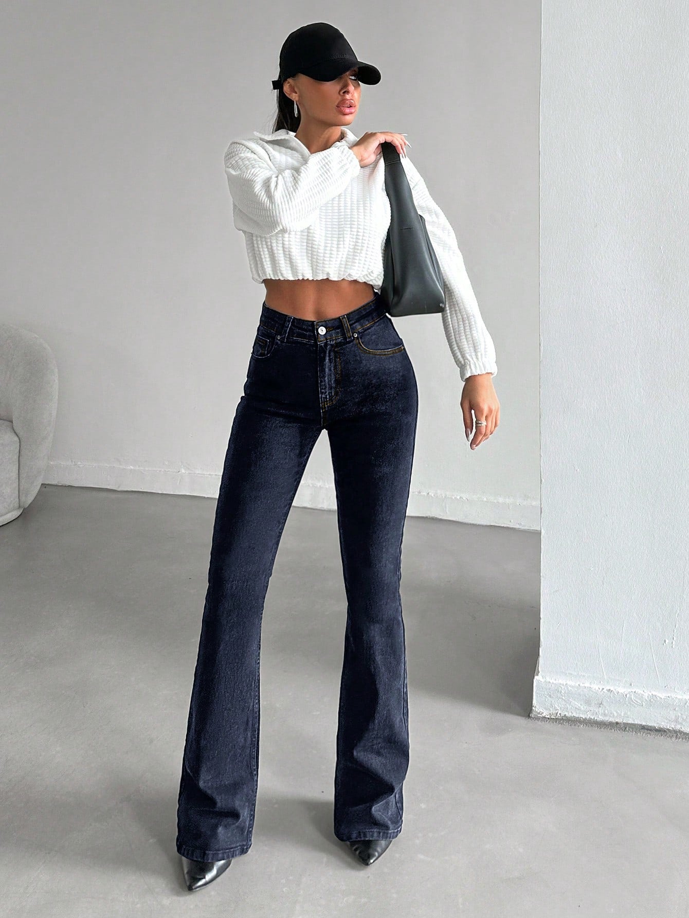 Women's High Waist Stretch Cotton Dark Wash Denim Jeans Dark Wash