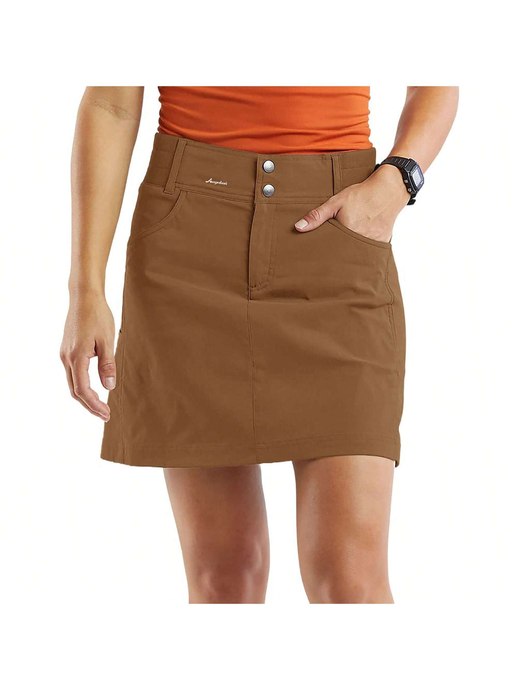 Liian Women's Casual Mid Rise Golf Hiking Skorts Athletic Running Relaxed Fit Tennis Skirts With Shorts Pockets Khaki
