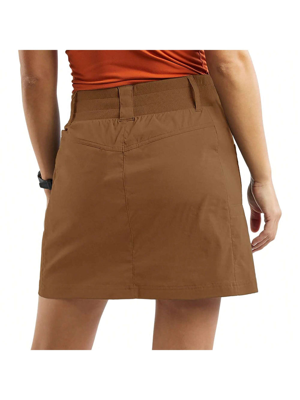 Liian Women's Casual Mid Rise Golf Hiking Skorts Athletic Running Relaxed Fit Tennis Skirts With Shorts Pockets Khaki