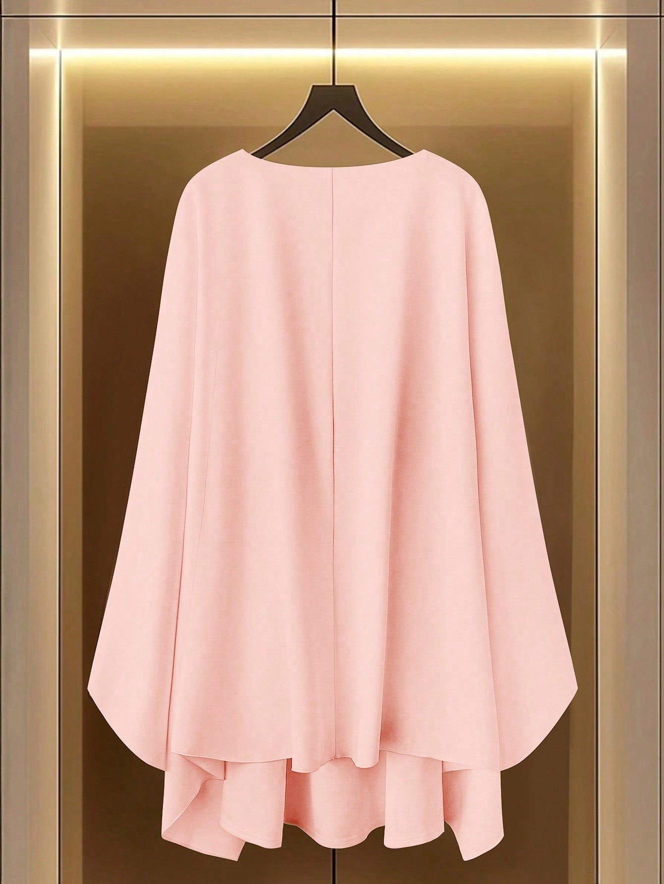 SHEIN Clasi Women's Apricot Cinched Waist A-Line Hem Pullover Short Dress Pink